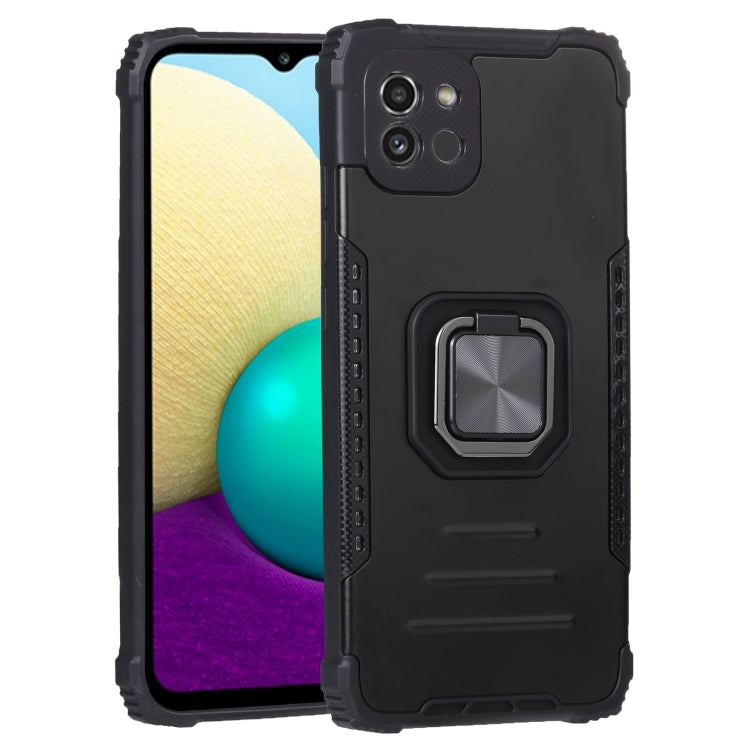 For Samsung Galaxy A03 164mm Aluminum and TPU Phone Case with Ring Holder