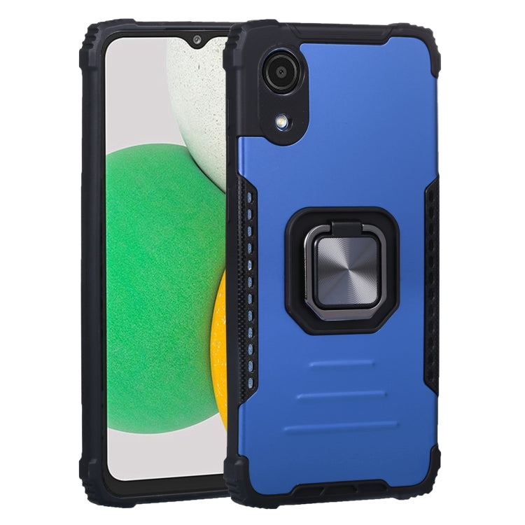 For Samsung Galaxy A03 Core Aluminum and TPU Phone Case with Ring Holder