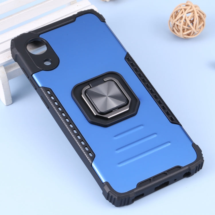 For Samsung Galaxy A03 Core Aluminum and TPU Phone Case with Ring Holder