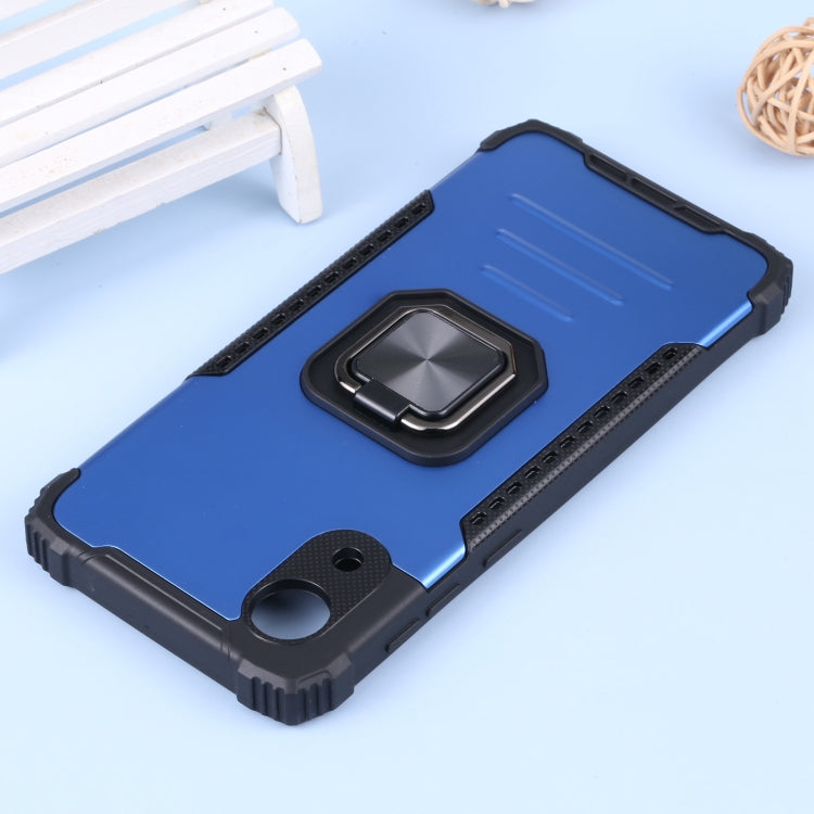 For Samsung Galaxy A03 Core Aluminum and TPU Phone Case with Ring Holder