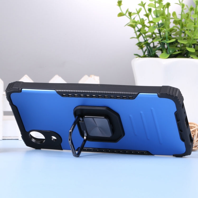 For Samsung Galaxy A03 Core Aluminum and TPU Phone Case with Ring Holder