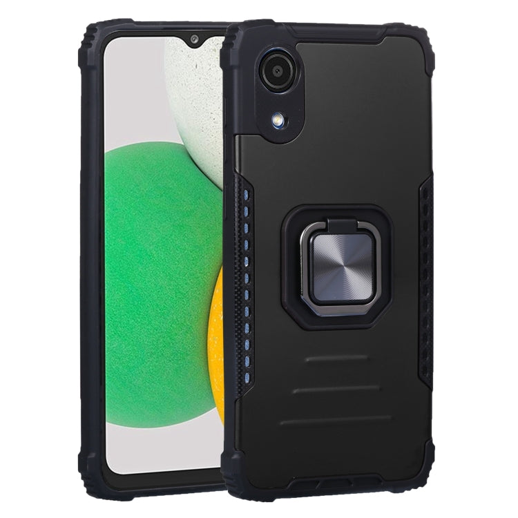 For Samsung Galaxy A03 Core Aluminum and TPU Phone Case with Ring Holder