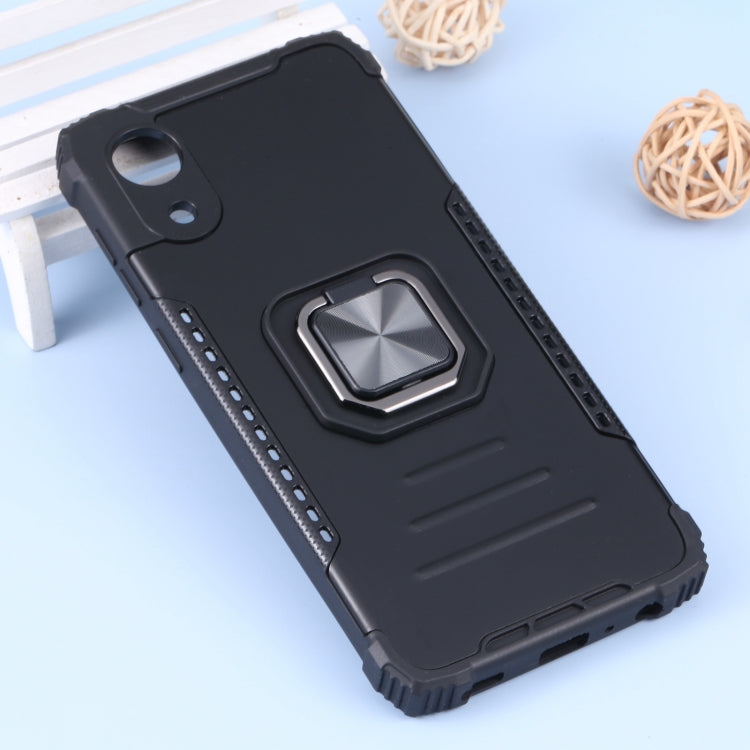 For Samsung Galaxy A03 Core Aluminum and TPU Phone Case with Ring Holder