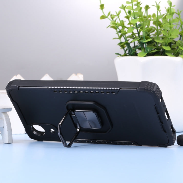 For Samsung Galaxy A03 Core Aluminum and TPU Phone Case with Ring Holder