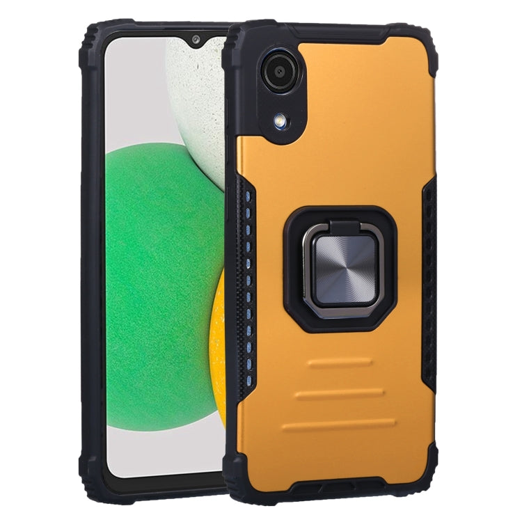 For Samsung Galaxy A03 Core Aluminum and TPU Phone Case with Ring Holder