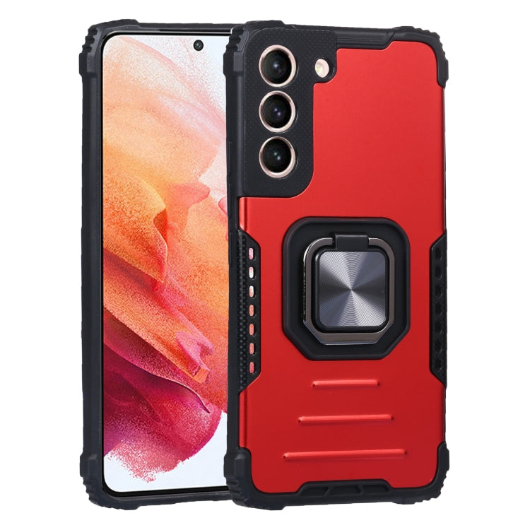 For Samsung Galaxy S22 5G Aluminum and TPU Phone Case with Ring Holder