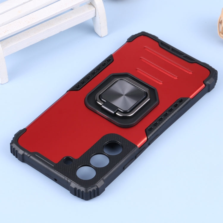 For Samsung Galaxy S22 5G Aluminum and TPU Phone Case with Ring Holder
