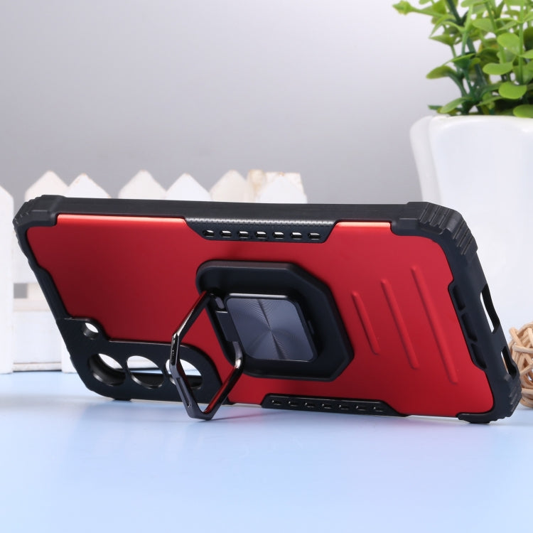 For Samsung Galaxy S22 5G Aluminum and TPU Phone Case with Ring Holder