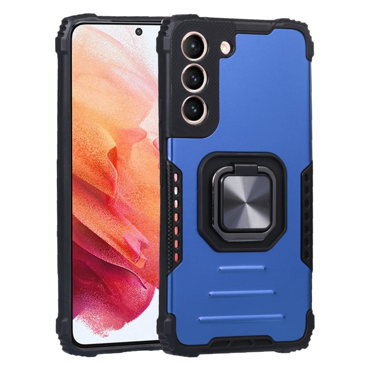 For Samsung Galaxy S22 5G Aluminum and TPU Phone Case with Ring Holder