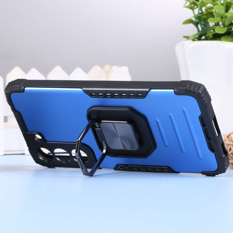 For Samsung Galaxy S22 5G Aluminum and TPU Phone Case with Ring Holder