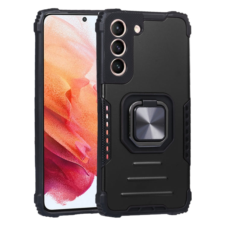 For Samsung Galaxy S22 5G Aluminum and TPU Phone Case with Ring Holder