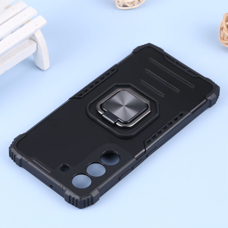 For Samsung Galaxy S22 5G Aluminum and TPU Phone Case with Ring Holder