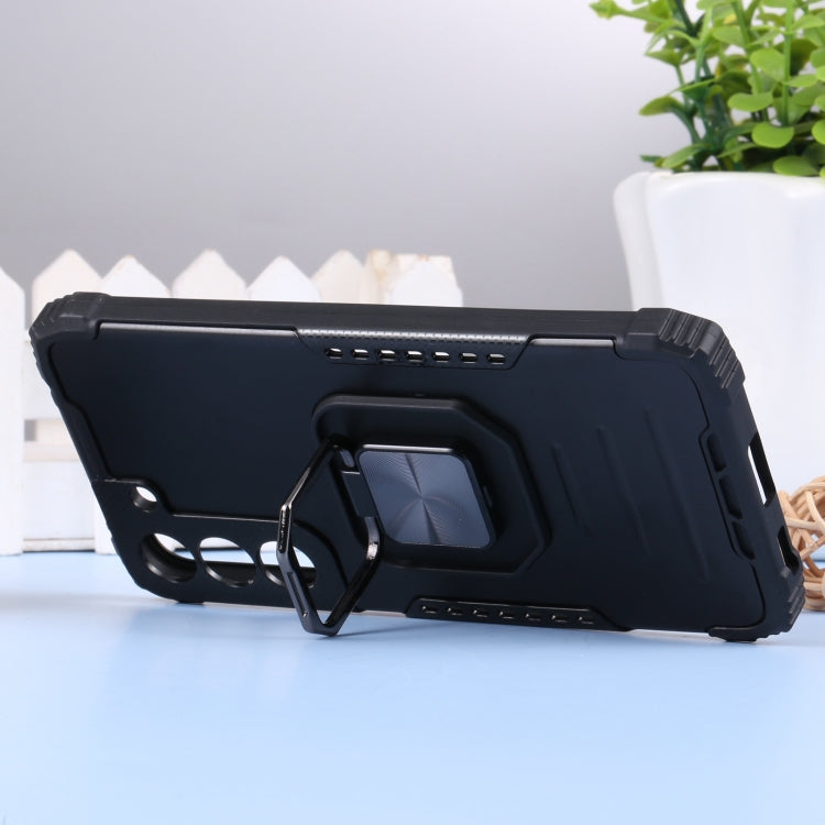 For Samsung Galaxy S22 5G Aluminum and TPU Phone Case with Ring Holder