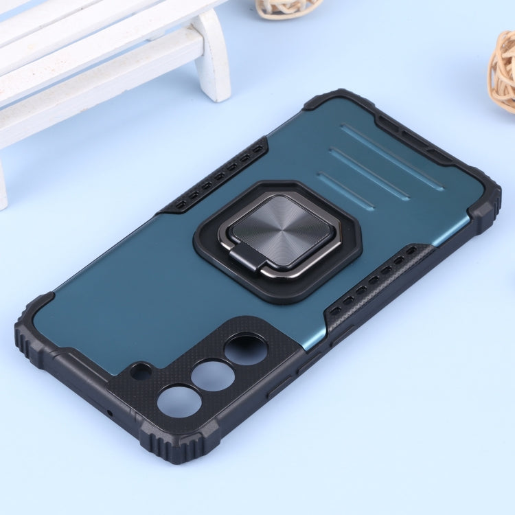 For Samsung Galaxy S22 5G Aluminum and TPU Phone Case with Ring Holder