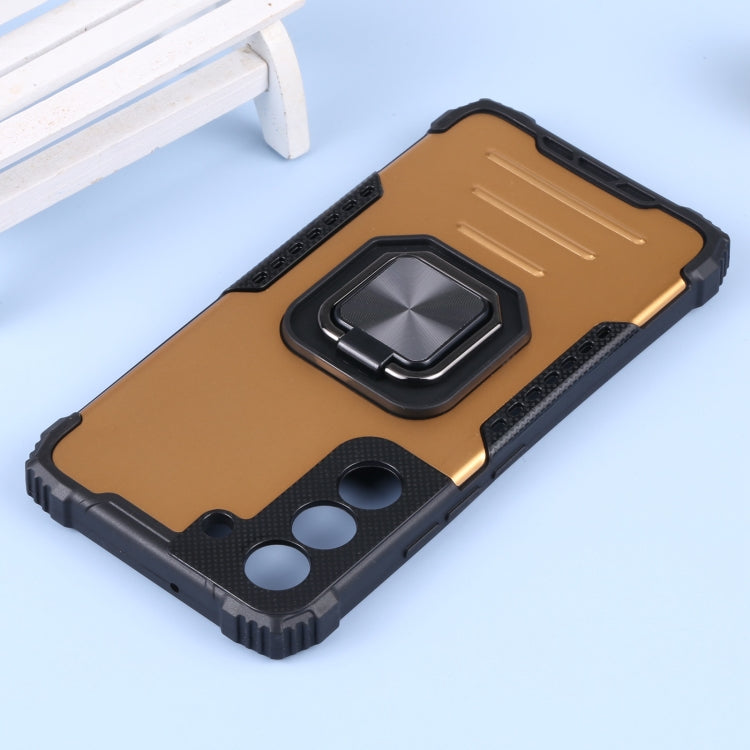For Samsung Galaxy S22 5G Aluminum and TPU Phone Case with Ring Holder