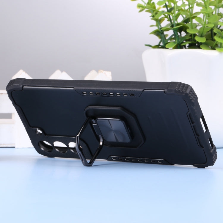 For Samsung Galaxy S22+ 5G Aluminum and TPU Phone Case with Ring Holder