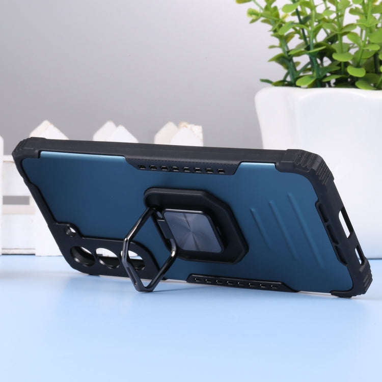 For Samsung Galaxy S22+ 5G Aluminum and TPU Phone Case with Ring Holder