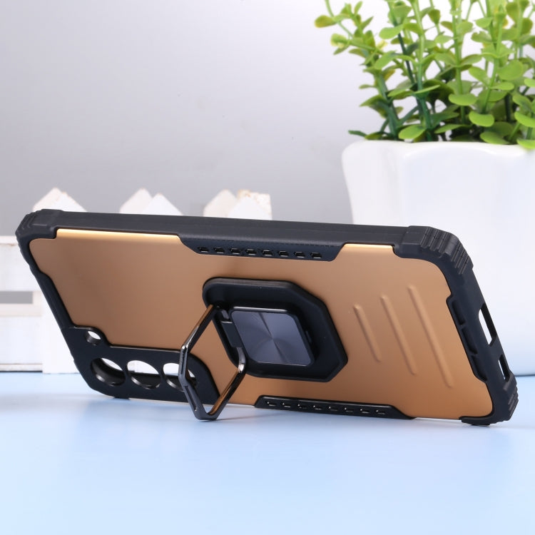 For Samsung Galaxy S22+ 5G Aluminum and TPU Phone Case with Ring Holder