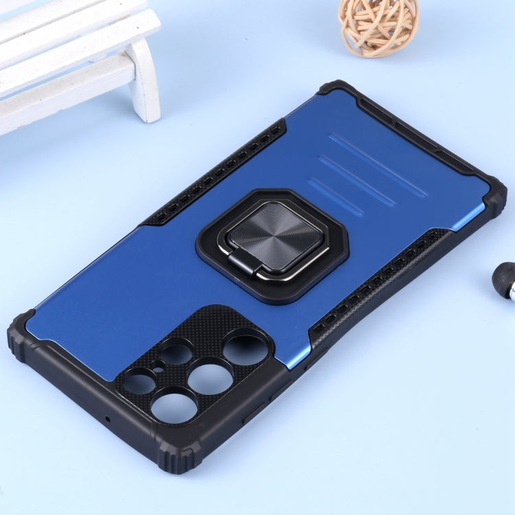 For Samsung Galaxy S22 Ultra 5G Aluminum and TPU Phone Case with Ring Holder