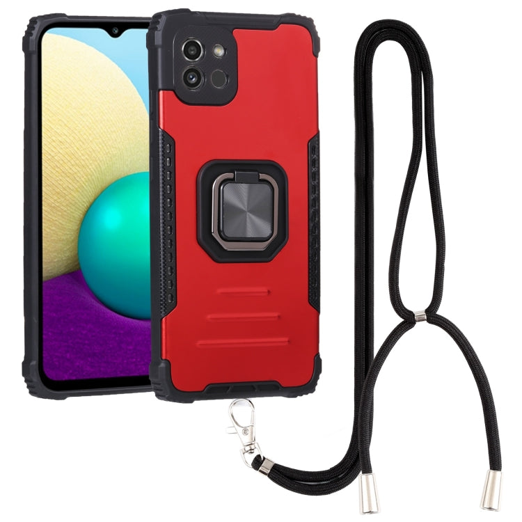 For Samsung Galaxy A03 164mm Lanyard Aluminum and TPU Phone Case