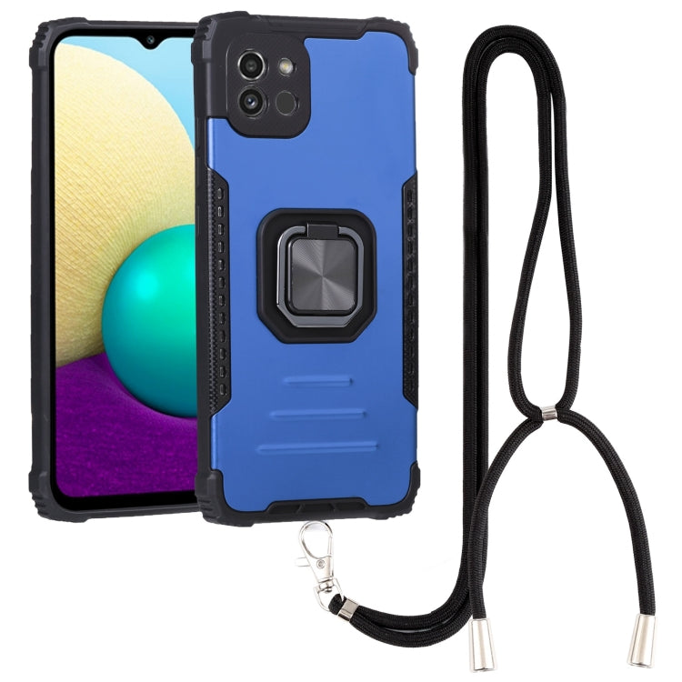 For Samsung Galaxy A03 164mm Lanyard Aluminum and TPU Phone Case
