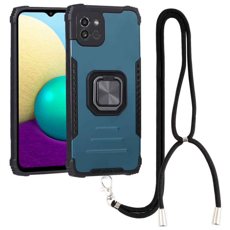 For Samsung Galaxy A03 164mm Lanyard Aluminum and TPU Phone Case