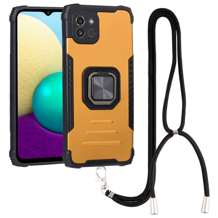 For Samsung Galaxy A03 164mm Lanyard Aluminum and TPU Phone Case