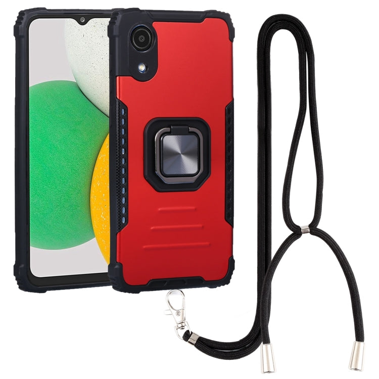 For Samsung Galaxy A03 Core Lanyard Aluminum and TPU Phone Case