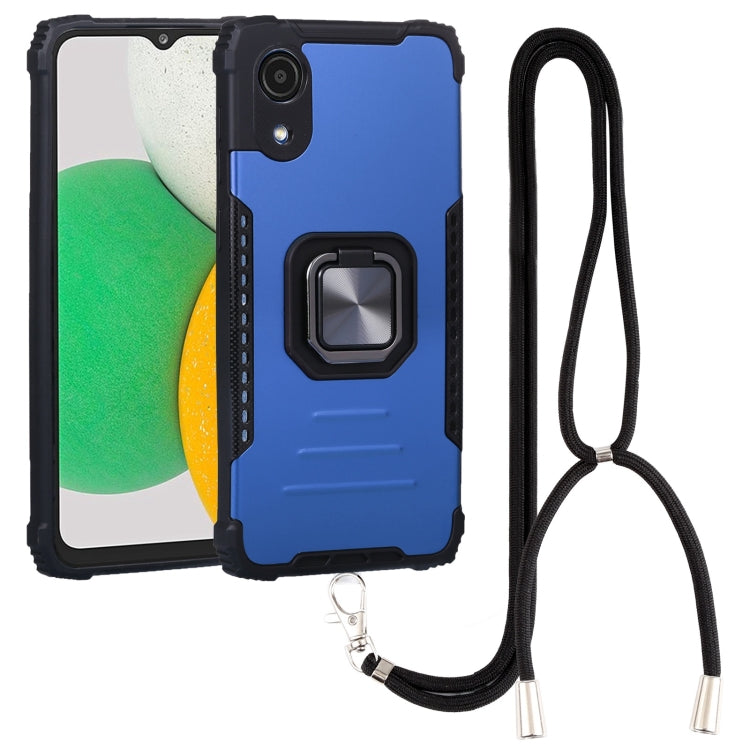 For Samsung Galaxy A03 Core Lanyard Aluminum and TPU Phone Case