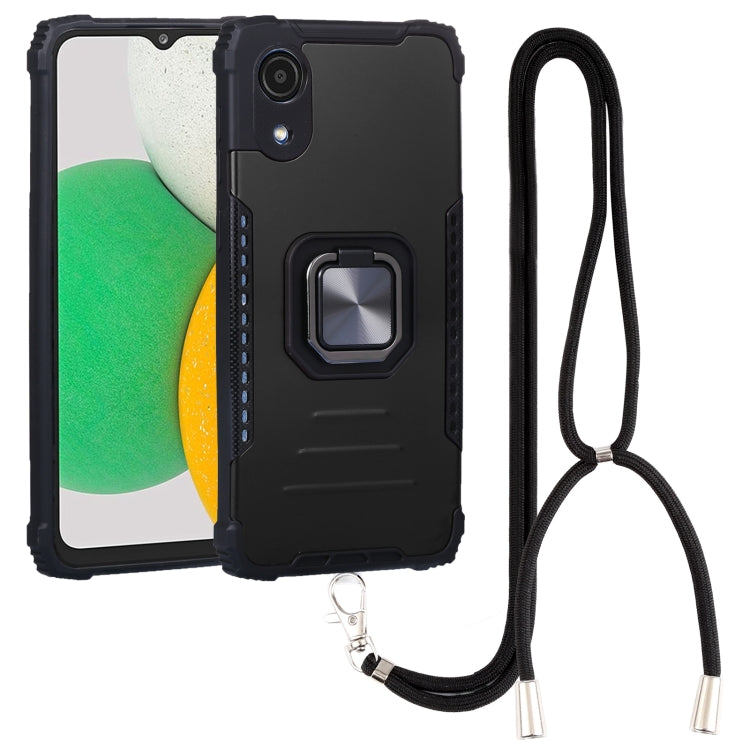 For Samsung Galaxy A03 Core Lanyard Aluminum and TPU Phone Case