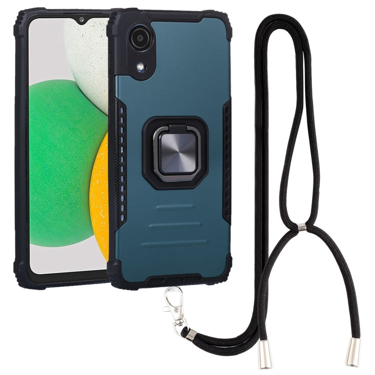 For Samsung Galaxy A03 Core Lanyard Aluminum and TPU Phone Case