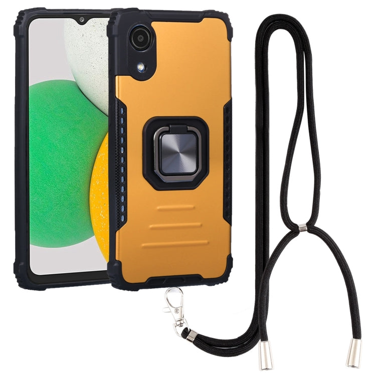 For Samsung Galaxy A03 Core Lanyard Aluminum and TPU Phone Case