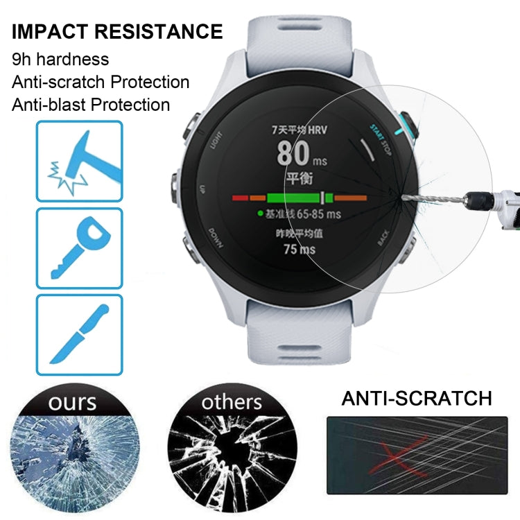 10 PCS 0.26mm 2.5D 9H Tempered Glass Film Watch Screen Protector For Garmin Forerunner 255s
