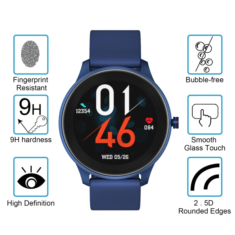 50 PCS 0.26mm 2.5D 9H Tempered Glass Film Watch Screen Protector For Cubot W03