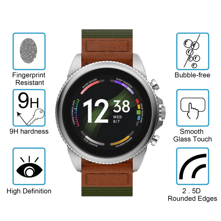 50 PCS 0.26mm 2.5D 9H Tempered Glass Film Watch Screen Protector For Fossil Gen 6