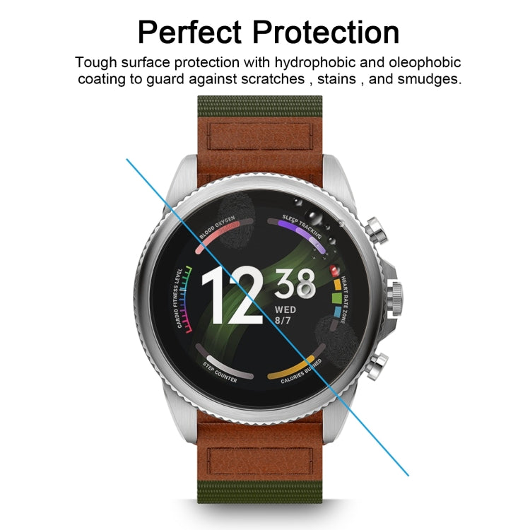 50 PCS 0.26mm 2.5D 9H Tempered Glass Film Watch Screen Protector For Fossil Gen 6