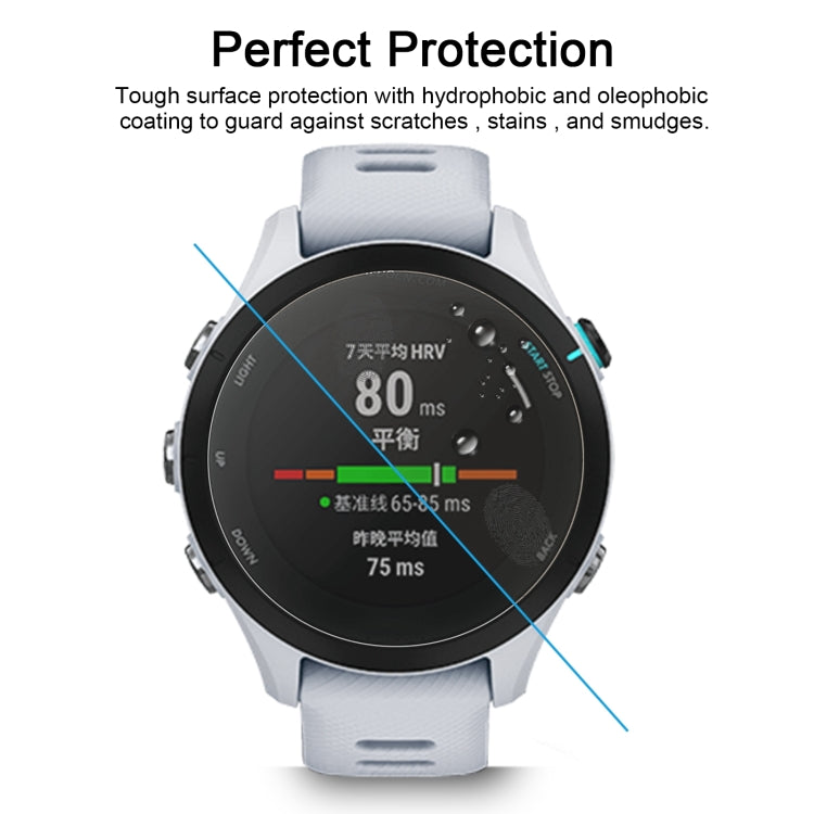 50 PCS 0.26mm 2.5D 9H Tempered Glass Film Watch Screen Protector For Garmin Forerunner 255s