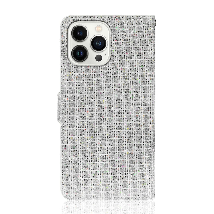 Glitter Powder Horizontal Flip Leather Phone Case For iPhone 14 Pro Max