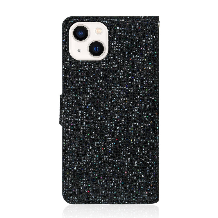 For iPhone 14 Glitter Powder Horizontal Flip Leather Phone Case