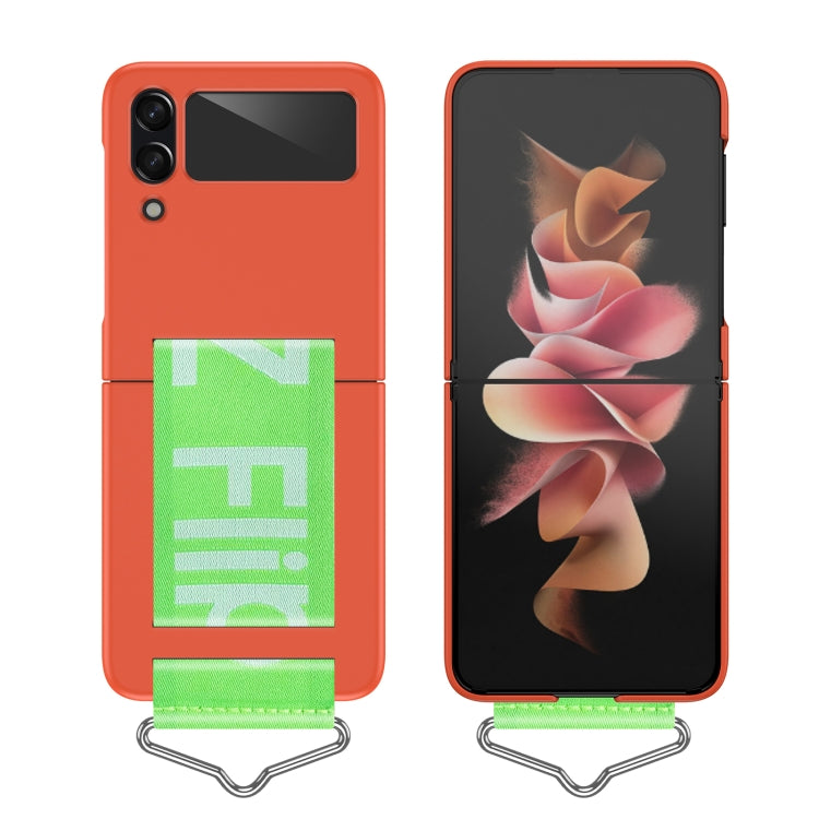 For Samsung Galaxy Z Flip4 PC Shockproof Folding Protective Phone Case with Lanyard