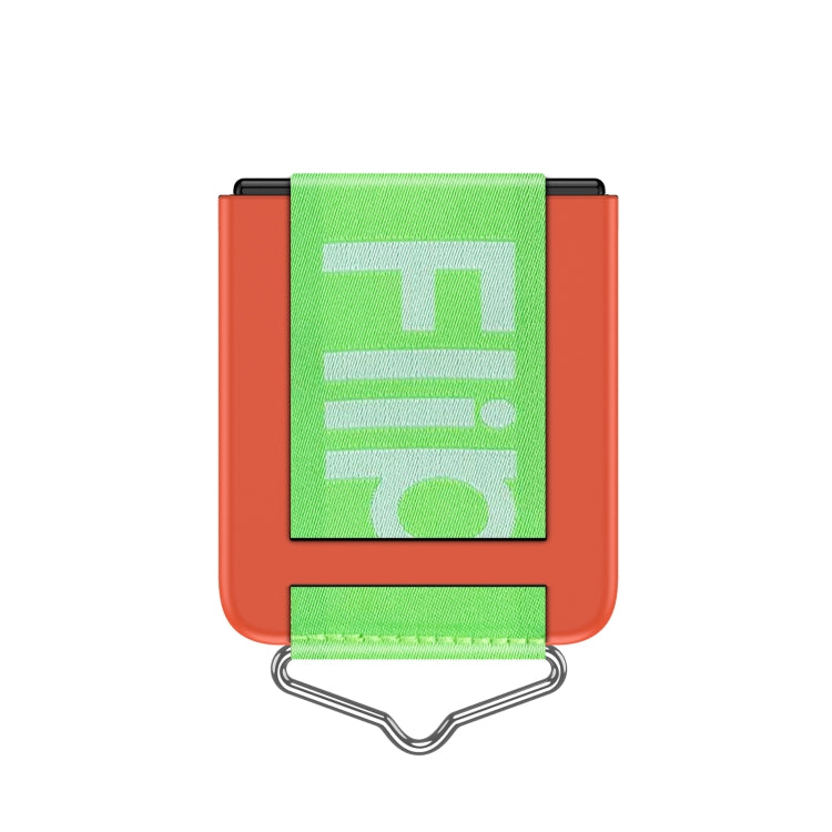 For Samsung Galaxy Z Flip4 PC Shockproof Folding Protective Phone Case with Lanyard