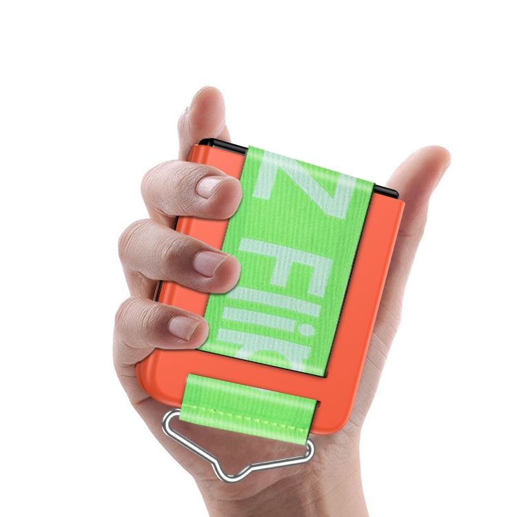 For Samsung Galaxy Z Flip4 PC Shockproof Folding Protective Phone Case with Lanyard