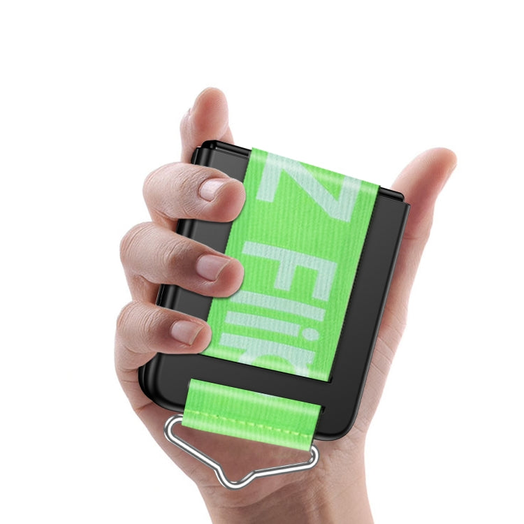 For Samsung Galaxy Z Flip4 PC Shockproof Folding Protective Phone Case with Lanyard