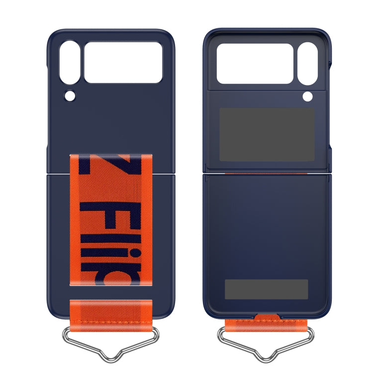 For Samsung Galaxy Z Flip4 PC Shockproof Folding Protective Phone Case with Lanyard