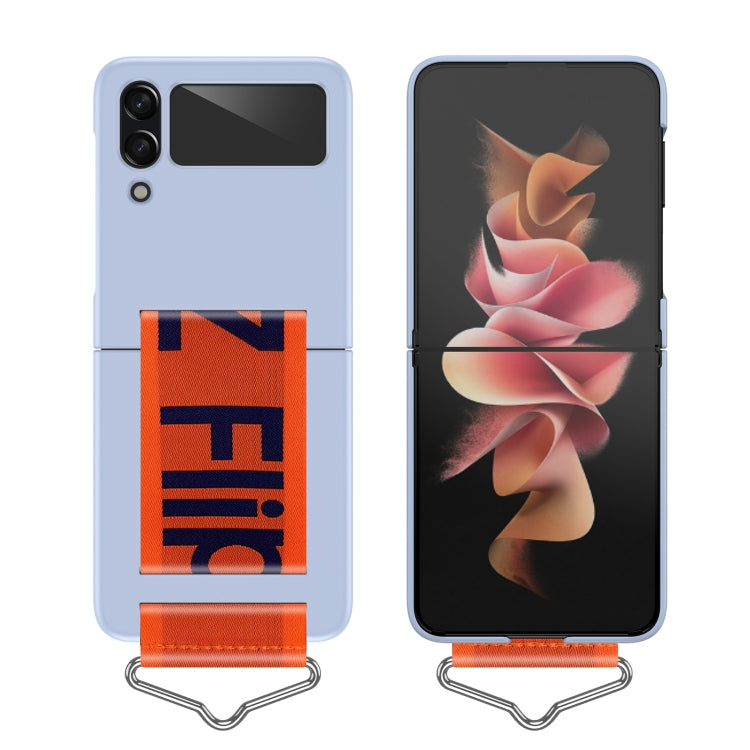 For Samsung Galaxy Z Flip4 PC Shockproof Folding Protective Phone Case with Lanyard