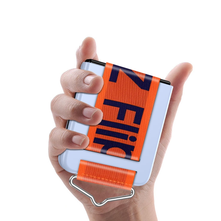 For Samsung Galaxy Z Flip4 PC Shockproof Folding Protective Phone Case with Lanyard