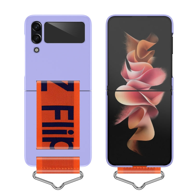 For Samsung Galaxy Z Flip4 PC Shockproof Folding Protective Phone Case with Lanyard