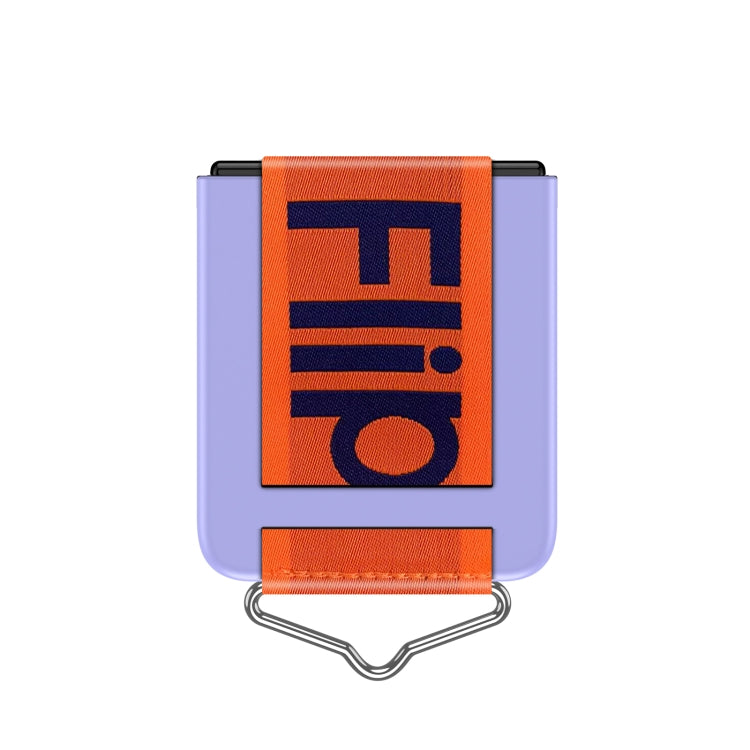 For Samsung Galaxy Z Flip4 PC Shockproof Folding Protective Phone Case with Lanyard