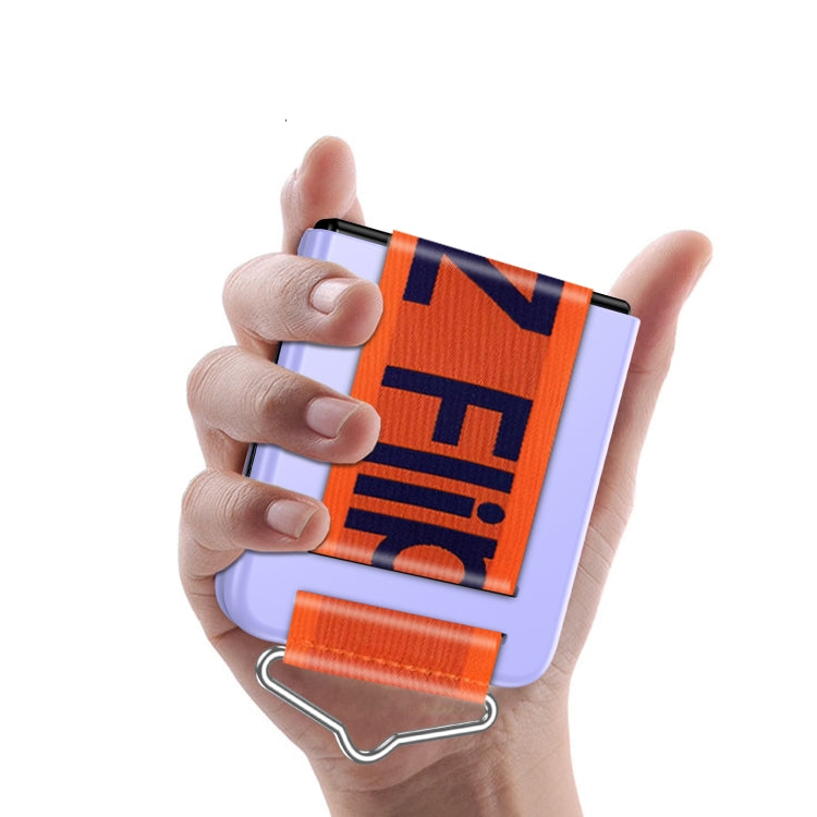 For Samsung Galaxy Z Flip4 PC Shockproof Folding Protective Phone Case with Lanyard