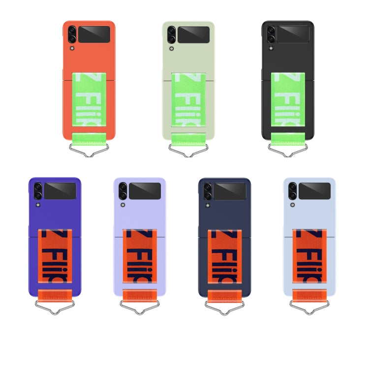 For Samsung Galaxy Z Flip4 PC Shockproof Folding Protective Phone Case with Lanyard